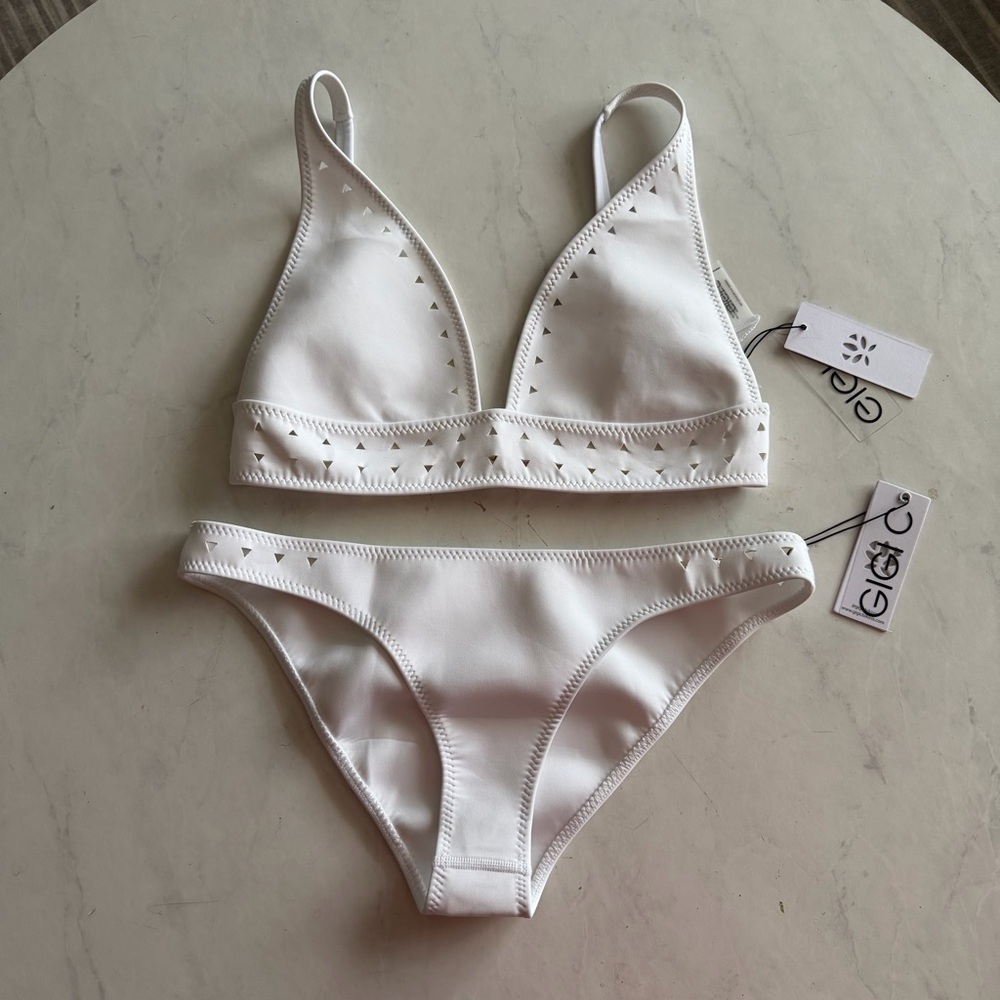 New Gigi C Linda laser cut white bikini size L - Picture 4 of 10